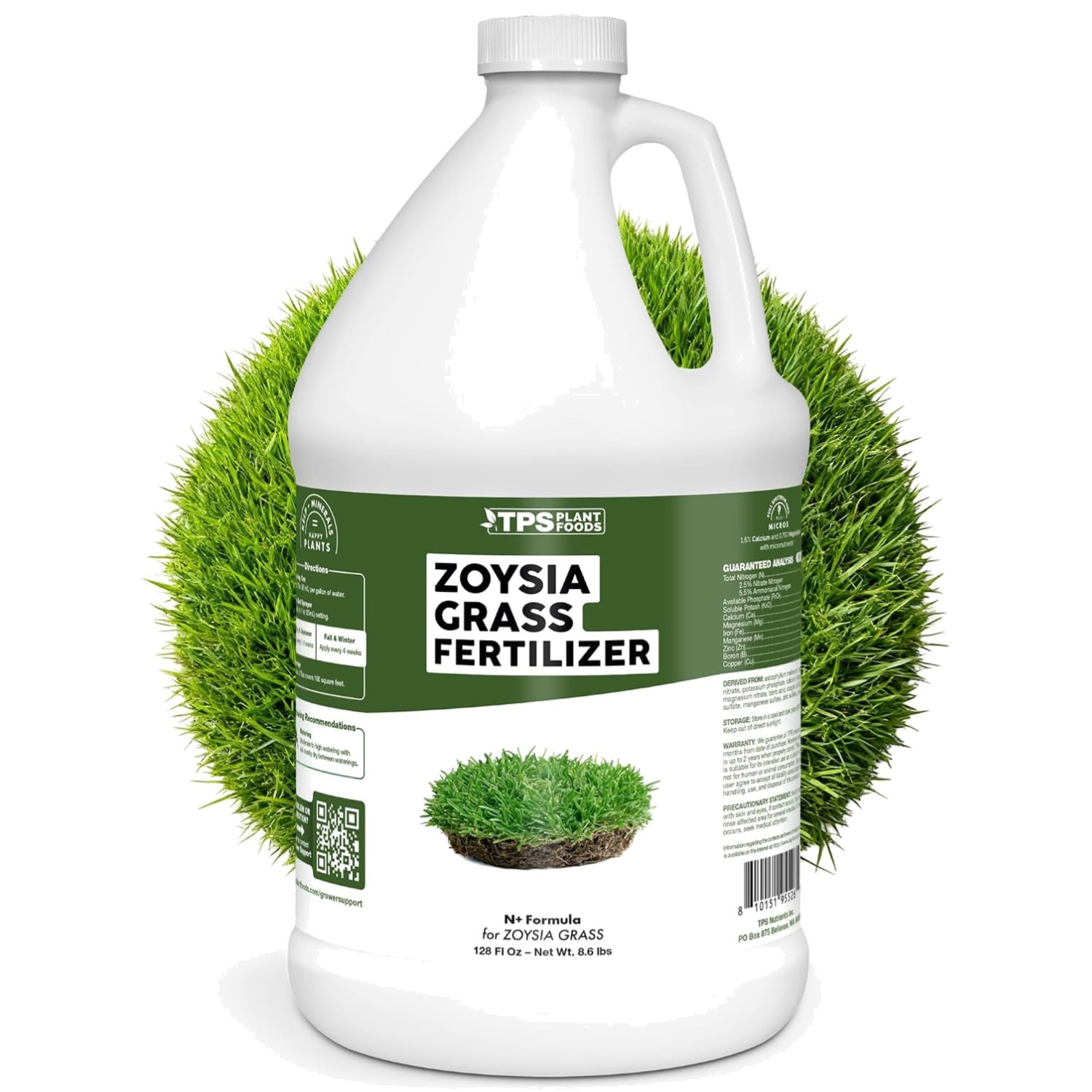 Zoysia Grass Fertilizer – Strong Roots, Green Lawn, 1 Gallon