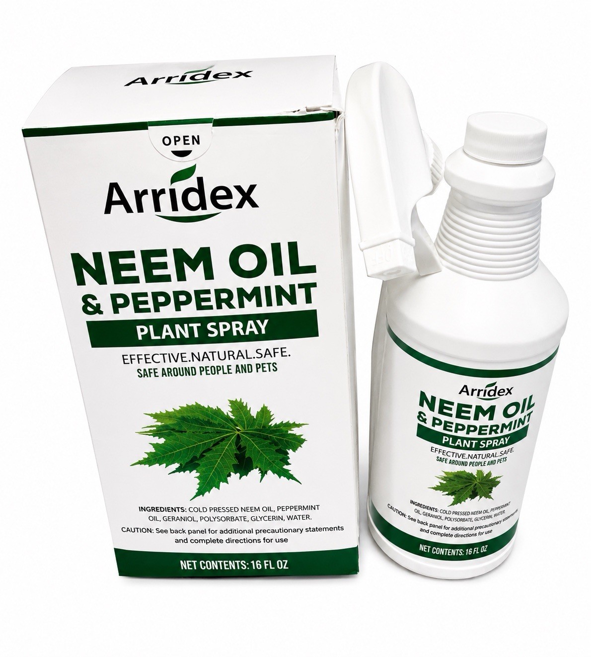 Arridex Neem Oil & Peppermint Plant Spray Ready for Use 16 fl oz Cruelty Free