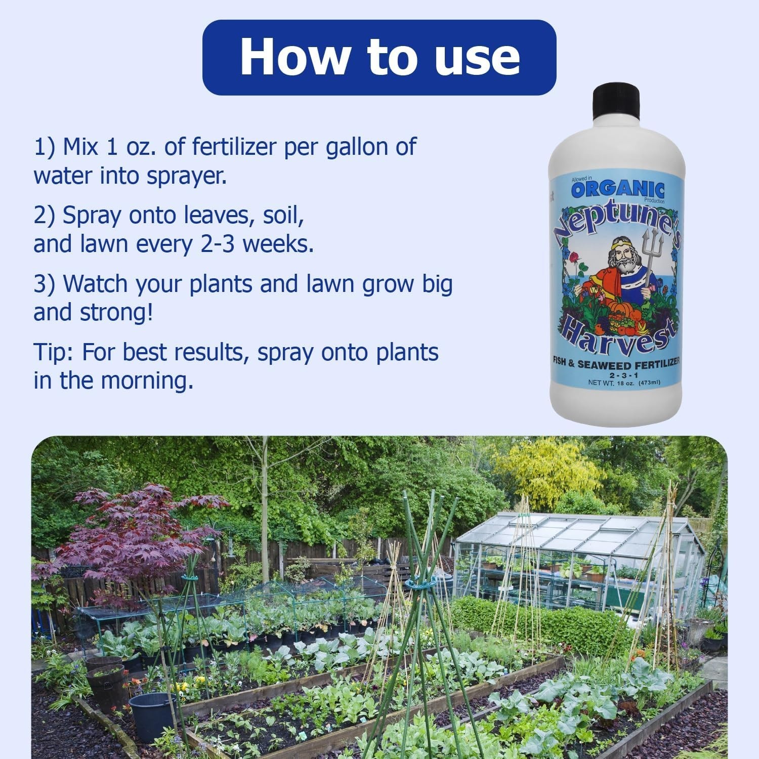 Fish & Seaweed Liquid Fertilizer 2-3-1 – 18oz Pint – Plant Food for Garden – …