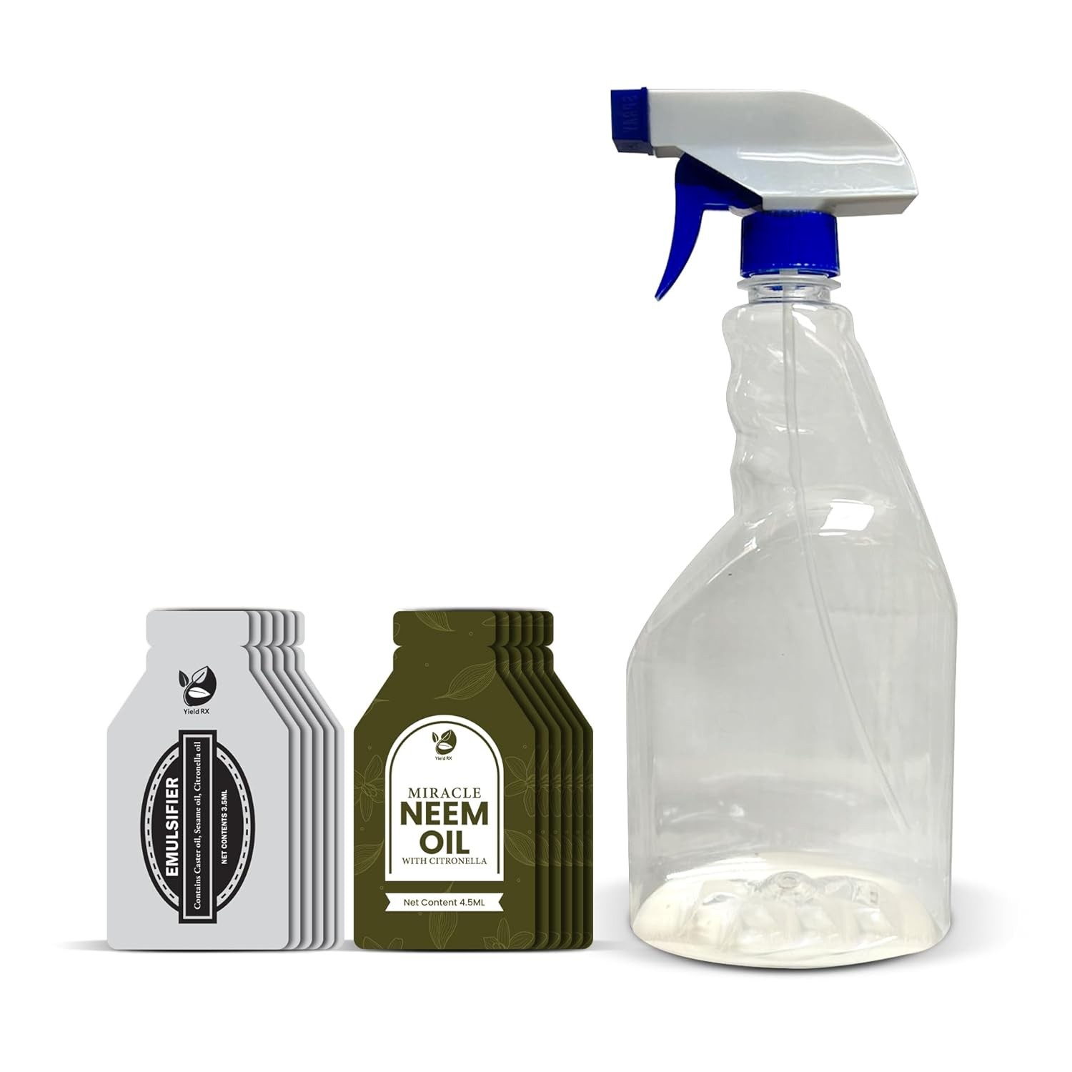 Yield RX Neem Oil & Citronella Emulsifier Sachets + Sprayer Bottle for Plants