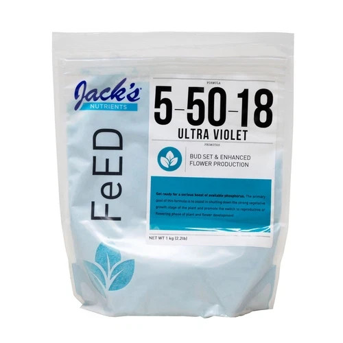 Jack’s Nutrients 5-50-18 “FeED” UltraViolet Fertilizer (2.2 LB) Shipped from OK