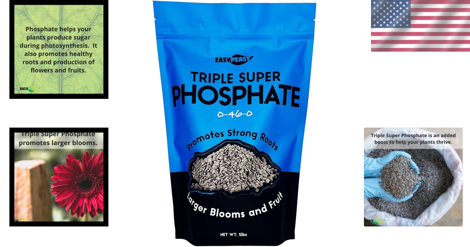 High-Performance Triple Super Phosphate 0-46-0 Fertilizer | 5 lbs for All Plants