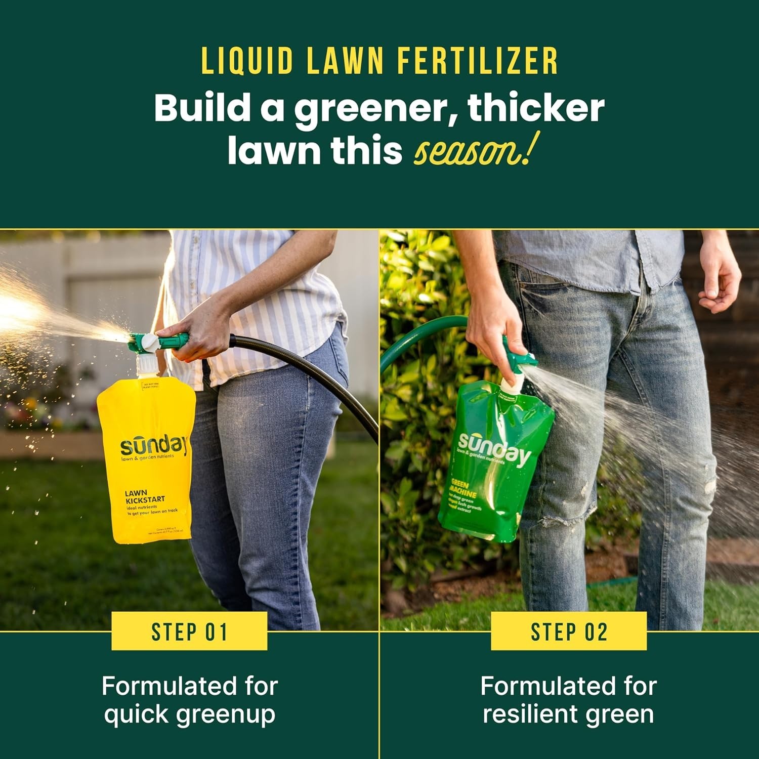 Lawn Kickstart + Green Machine Liquid Lawn Fertilizer, 2-Pack | Kickstart 22-…