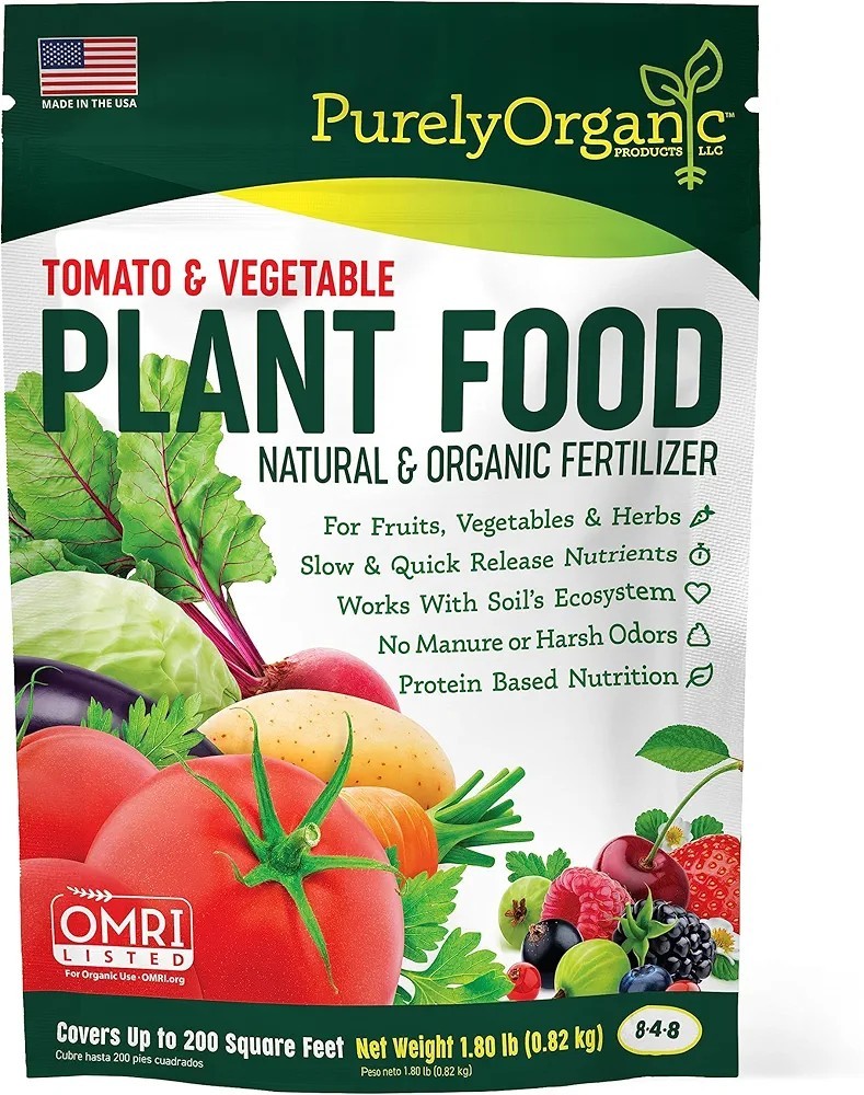 8-4-8 Purely Organic Tomato & Vegetable Plant Food, Natural & Organic Fertilizer