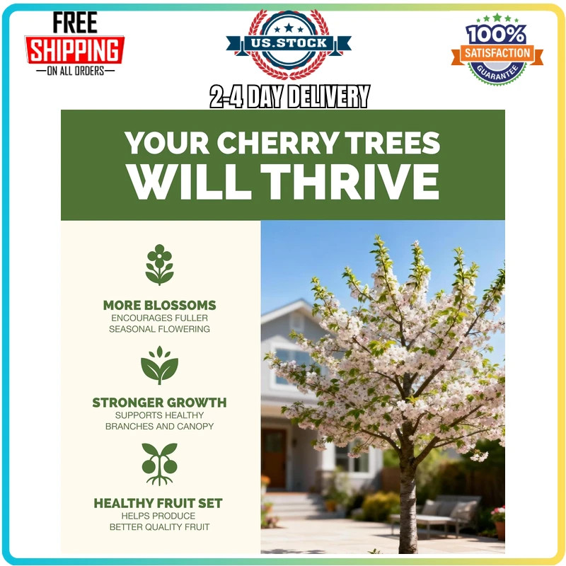 Cherry Tree Fertilizer Liquid Plant Food for Blooms Fruit and Roots 8 oz