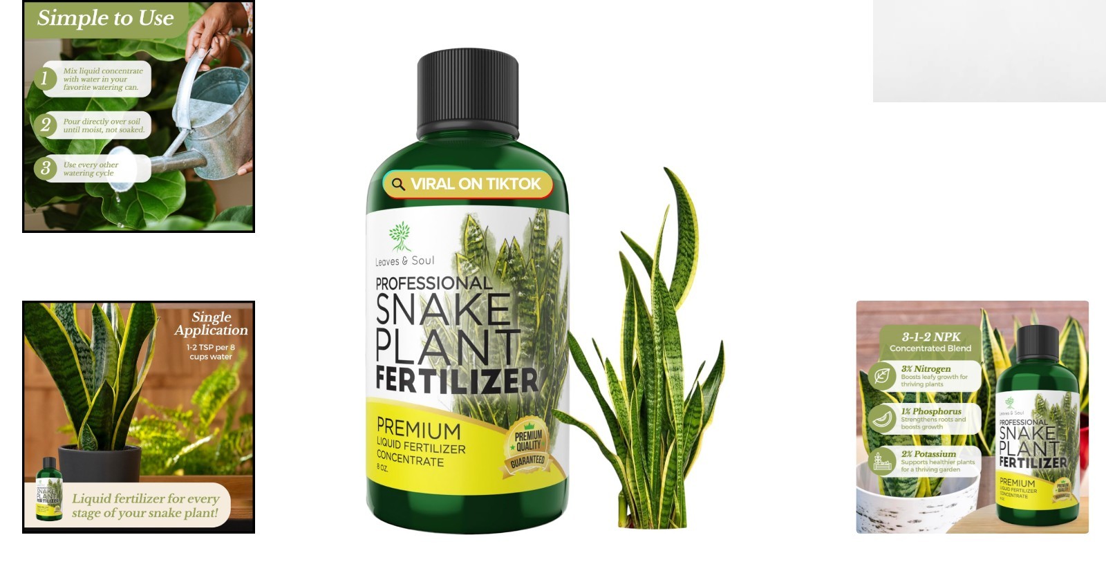 3-1-2 Liquid Fertilizer for Snake Plants – 8 oz for Flourishing Greenery