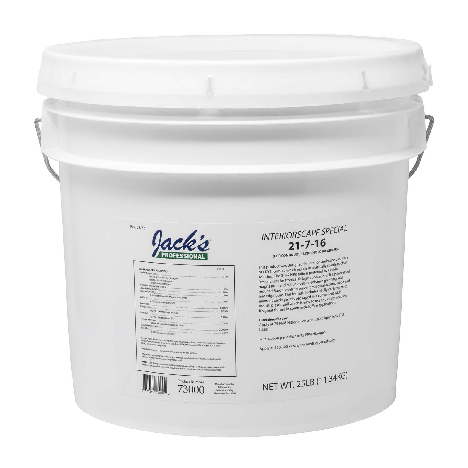 Jack’s Professional 21-7-16 Interiorscape Special Water-Soluble Fertilizer, 25lb