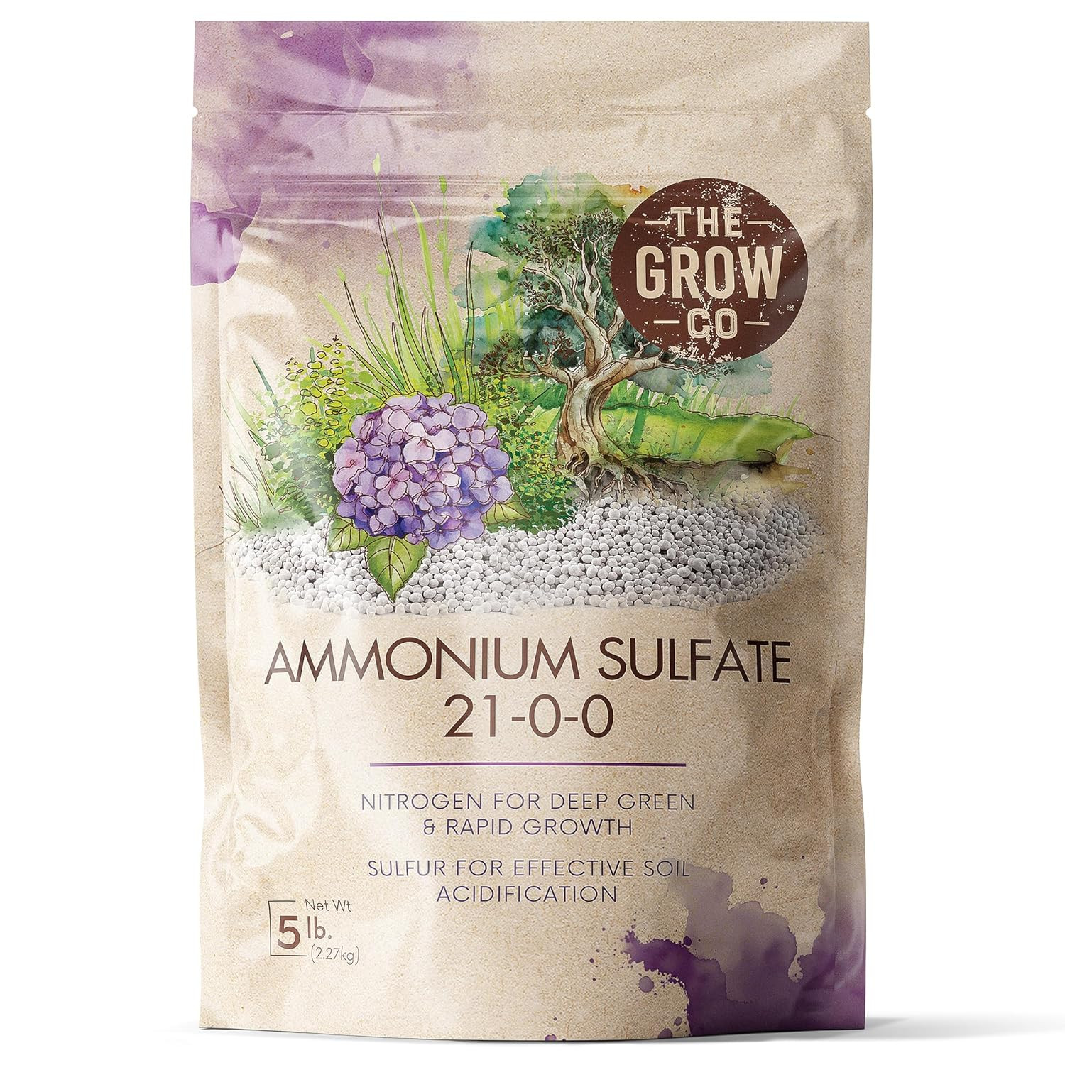 Ammonium Sulfate 21-0-0 Fertilizer, High Nitrogen for Rapid Plant Growth & Deep