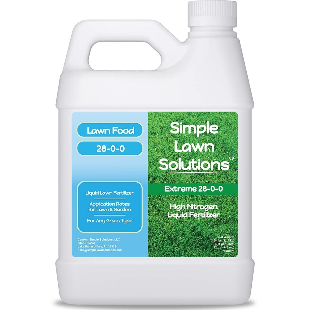 High Nitrogen Liquid Lawn Fertilizer 28-0-0 NPK – Spring & Summer – Quick & Slow