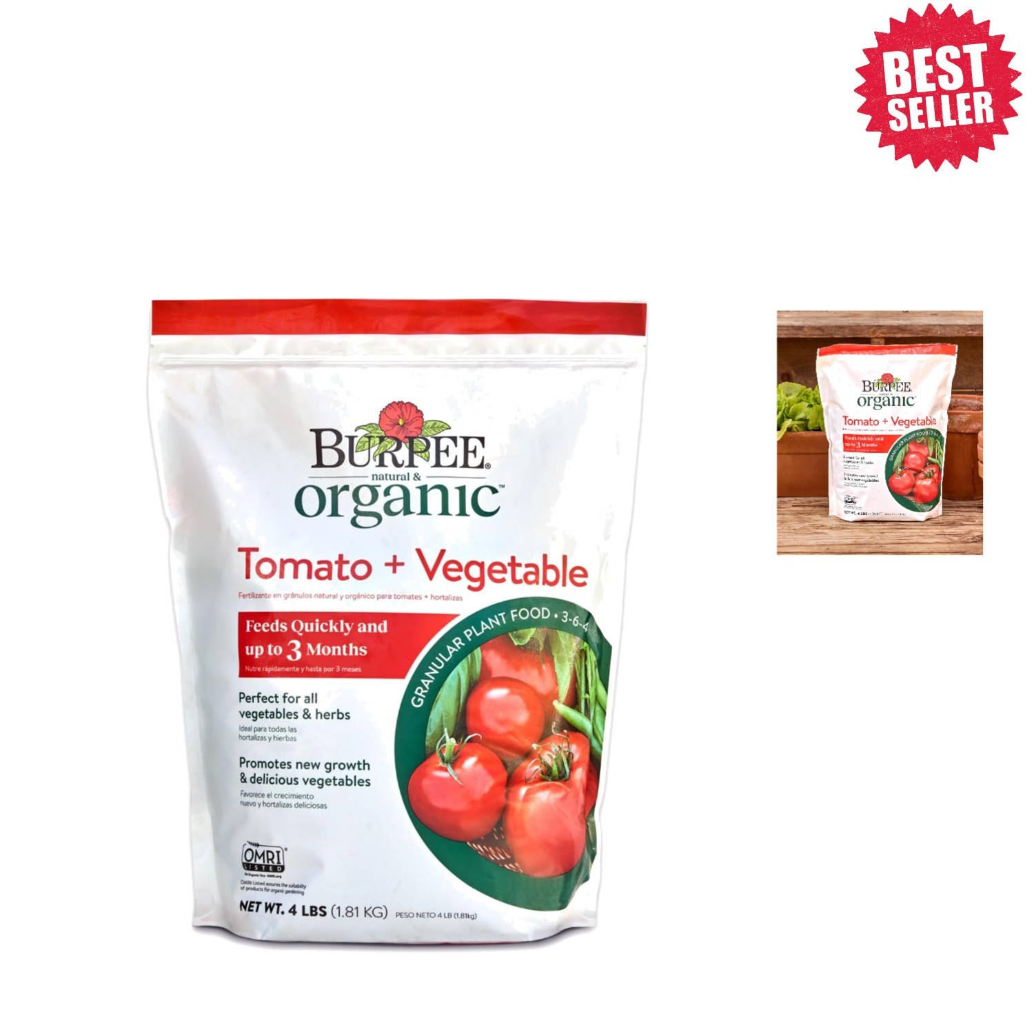 Organic Tomato & Vegetable Plant Food, 4 lb Granules for Superior Yields