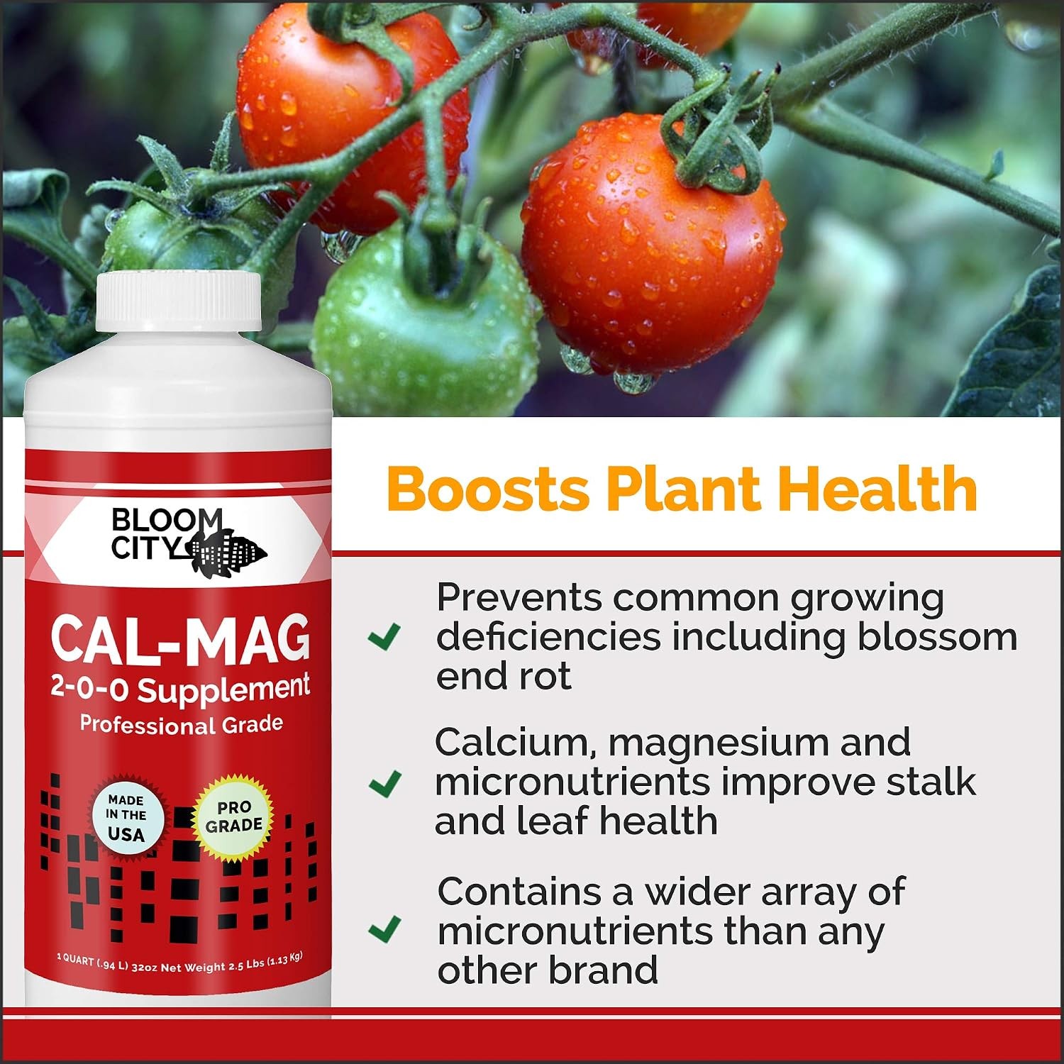 Professional Grade Ultra Pure Cal-Mag Growing Fertilizer Quart 32 oz