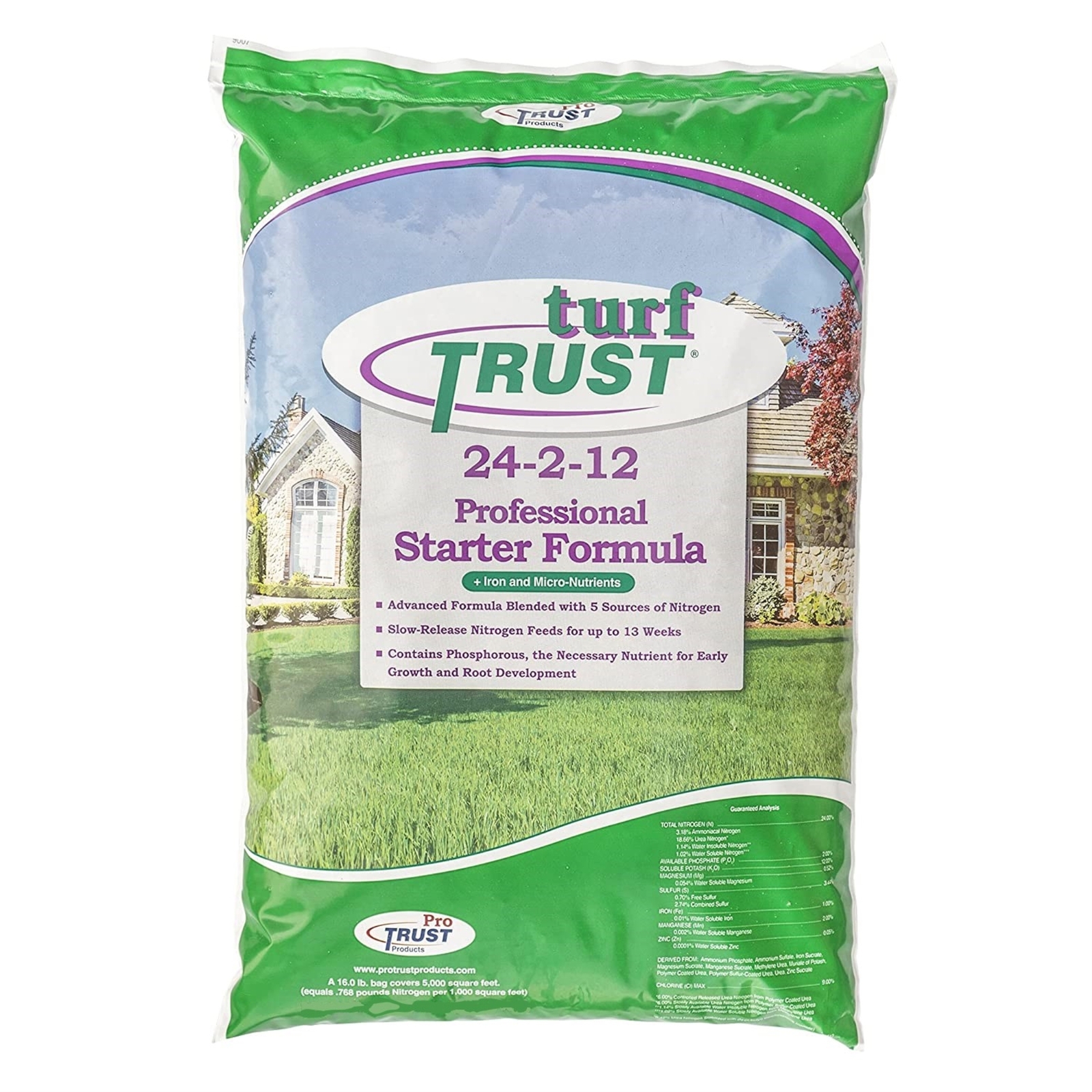 Pro Trust Turf Trust Professional Lawn Starter Fertilizer 24-2-12 – 31.2lb Bag
