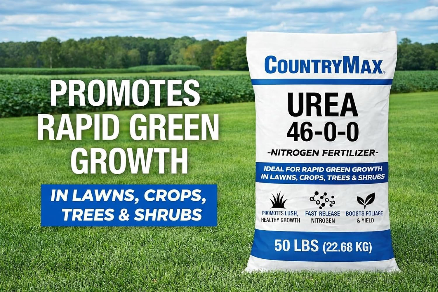 Urea Fertilizer 46-0-0, 10LB Bag – High Nitrogen Lawn Fertilizer for Fast Green-