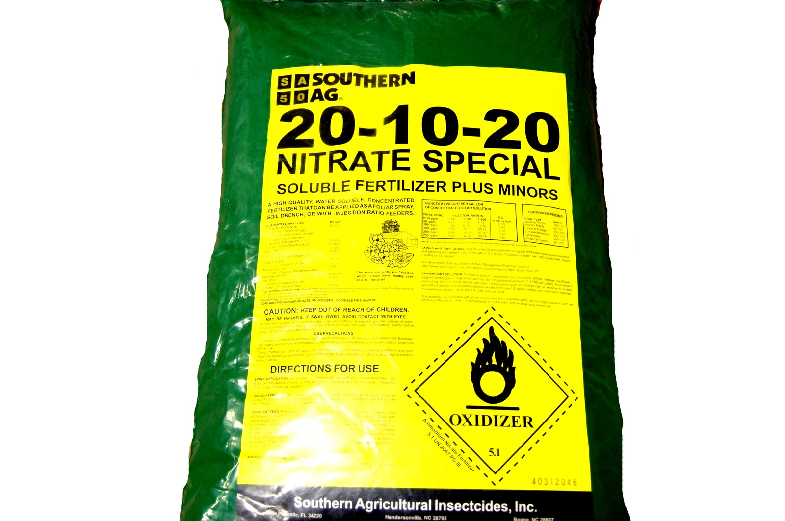 20-10-20 Nitrate Special Water Soluble Fertilizer Plus Minors – 25lb Bag