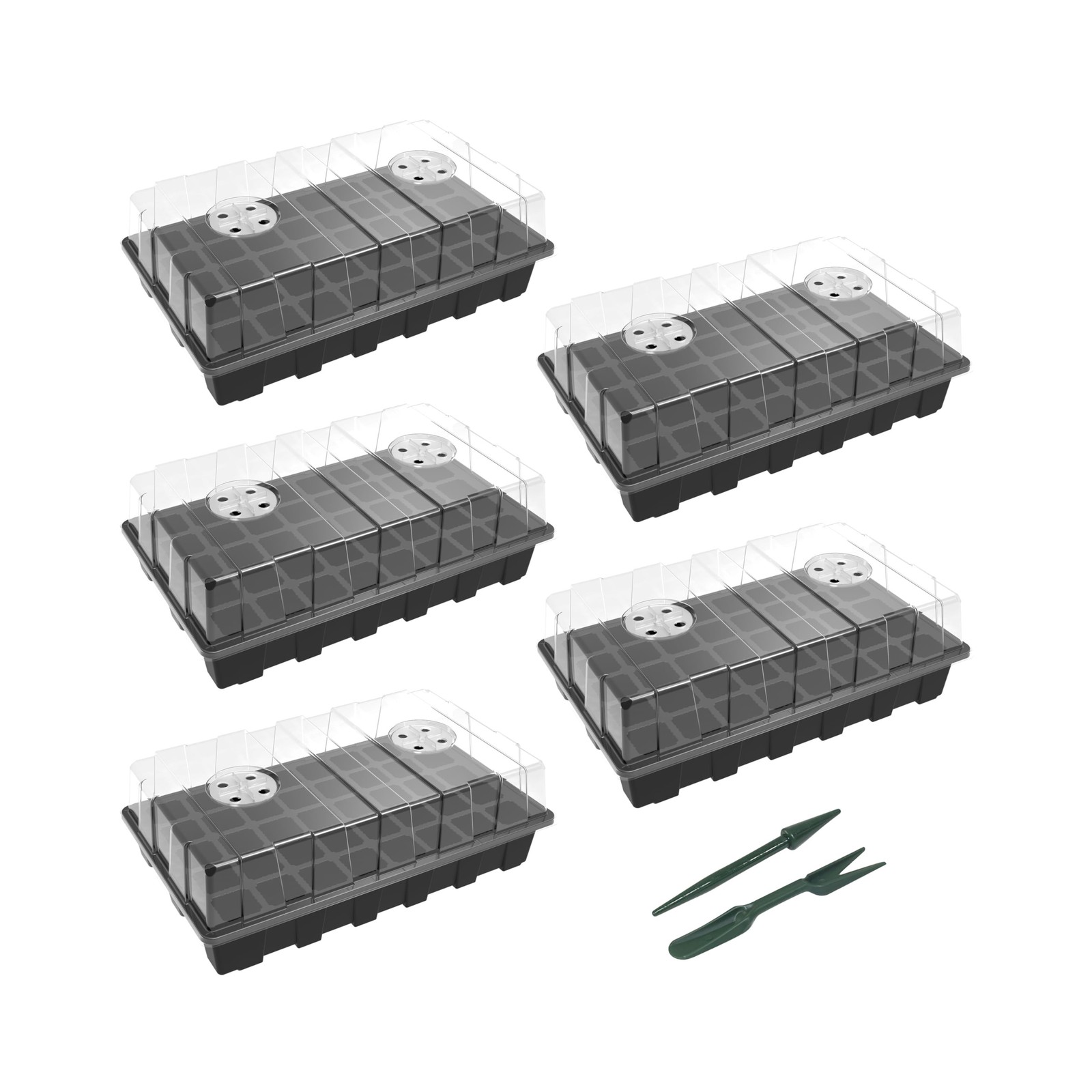Gardzen 5-Set Seed Starter Tray Kits, Durable Plant Germination Trays with Hu…