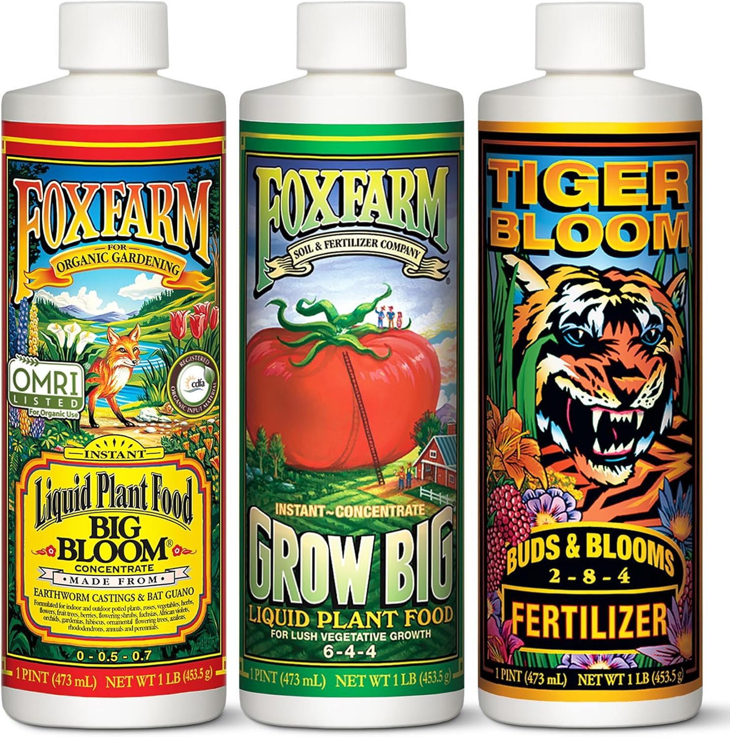 Foxfarm Soil Liquid Trio Pack – Big Bloom, Grow Big, Tiger Bloom Fertilizers