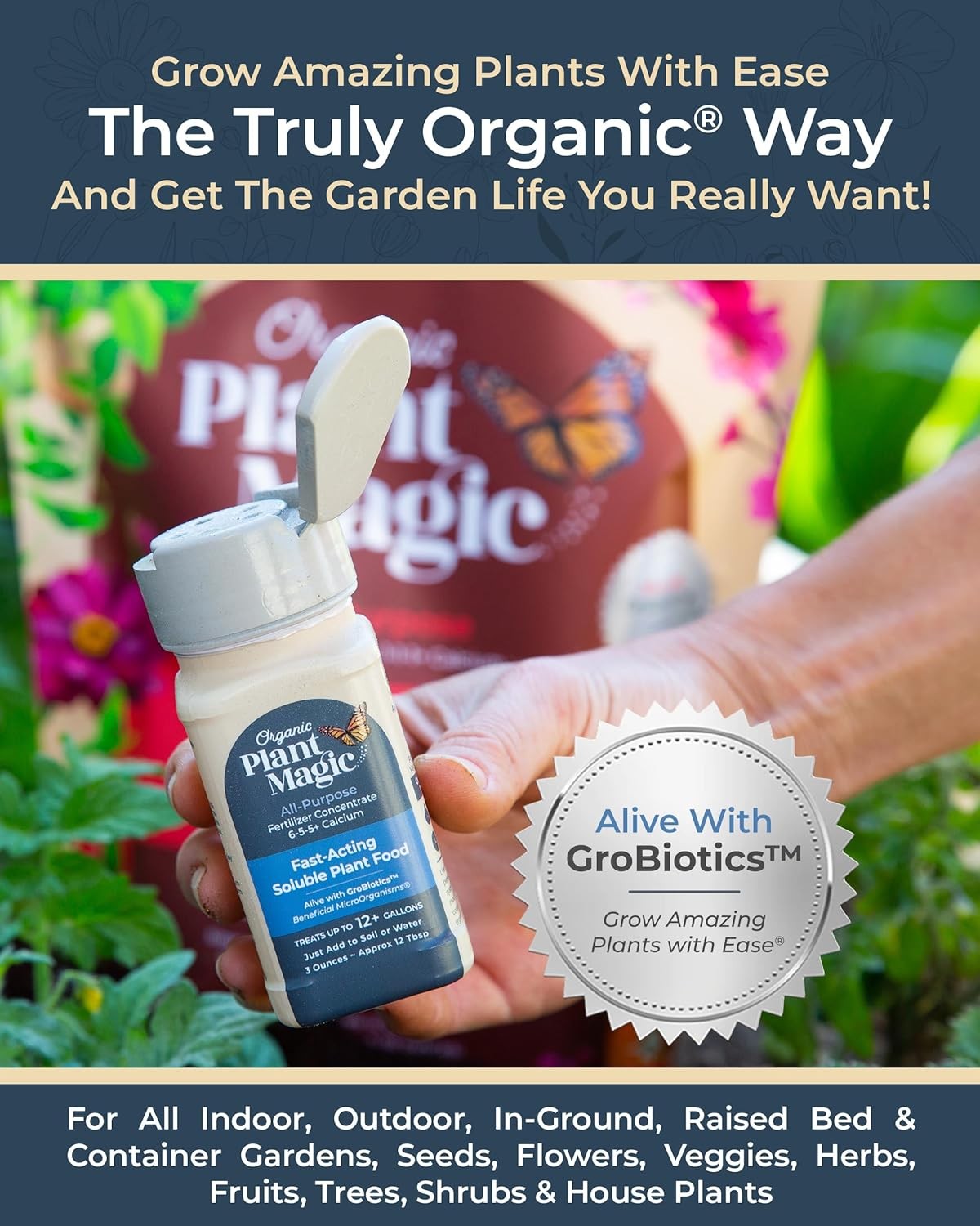 Truly Organic™ Easy to Use Soluble Plant Food Shaker: All-Purpose Fertilizer