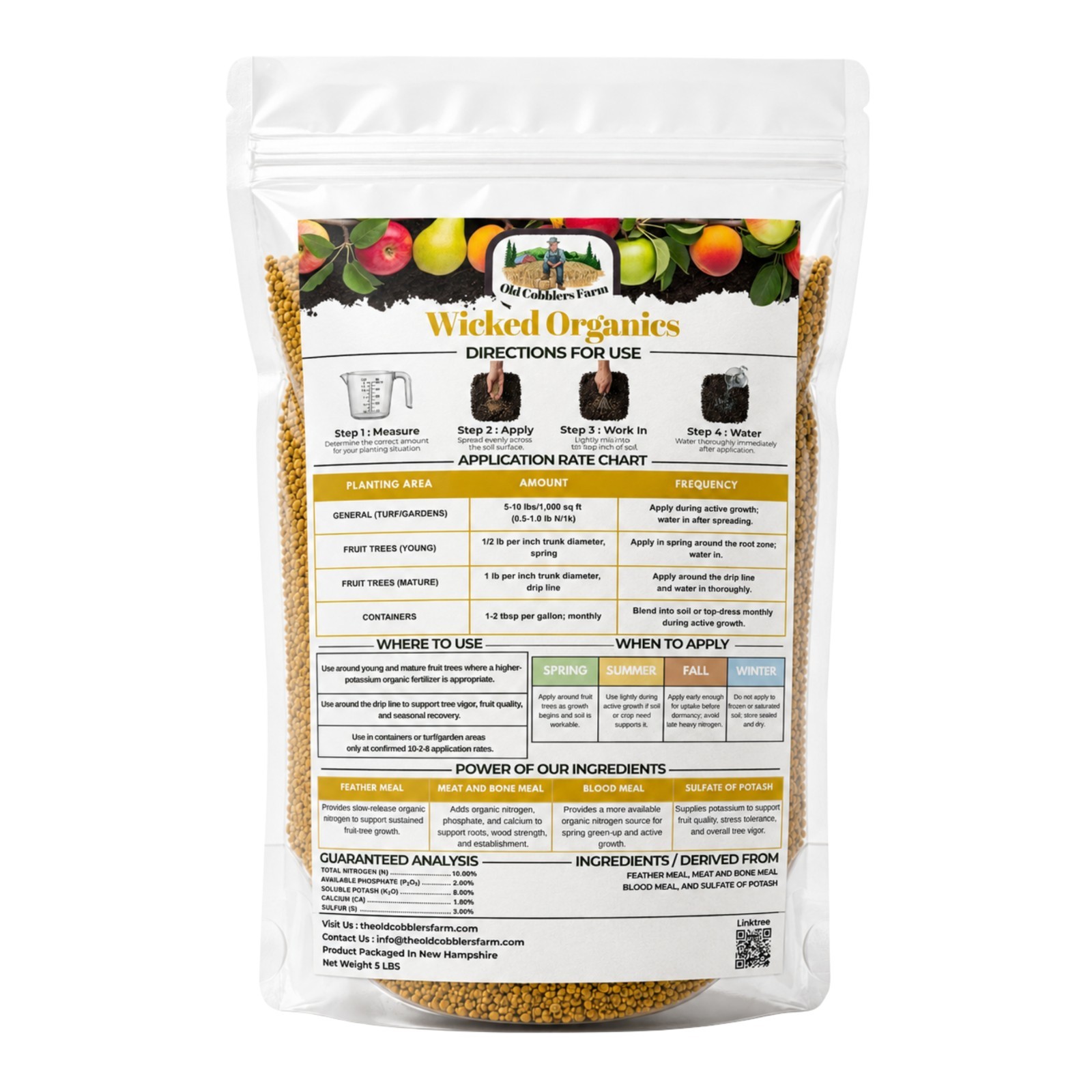 Old Cobblers Farm™ Wicked Organics 10-2-8 Fertilizer Fruit Tree All-Season Feed
