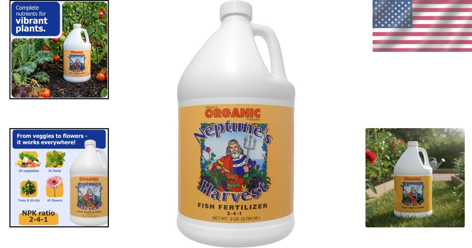 All-Natural Liquid Fish Fertilizer for Vegetables, Flowers & More – 1 Gallon