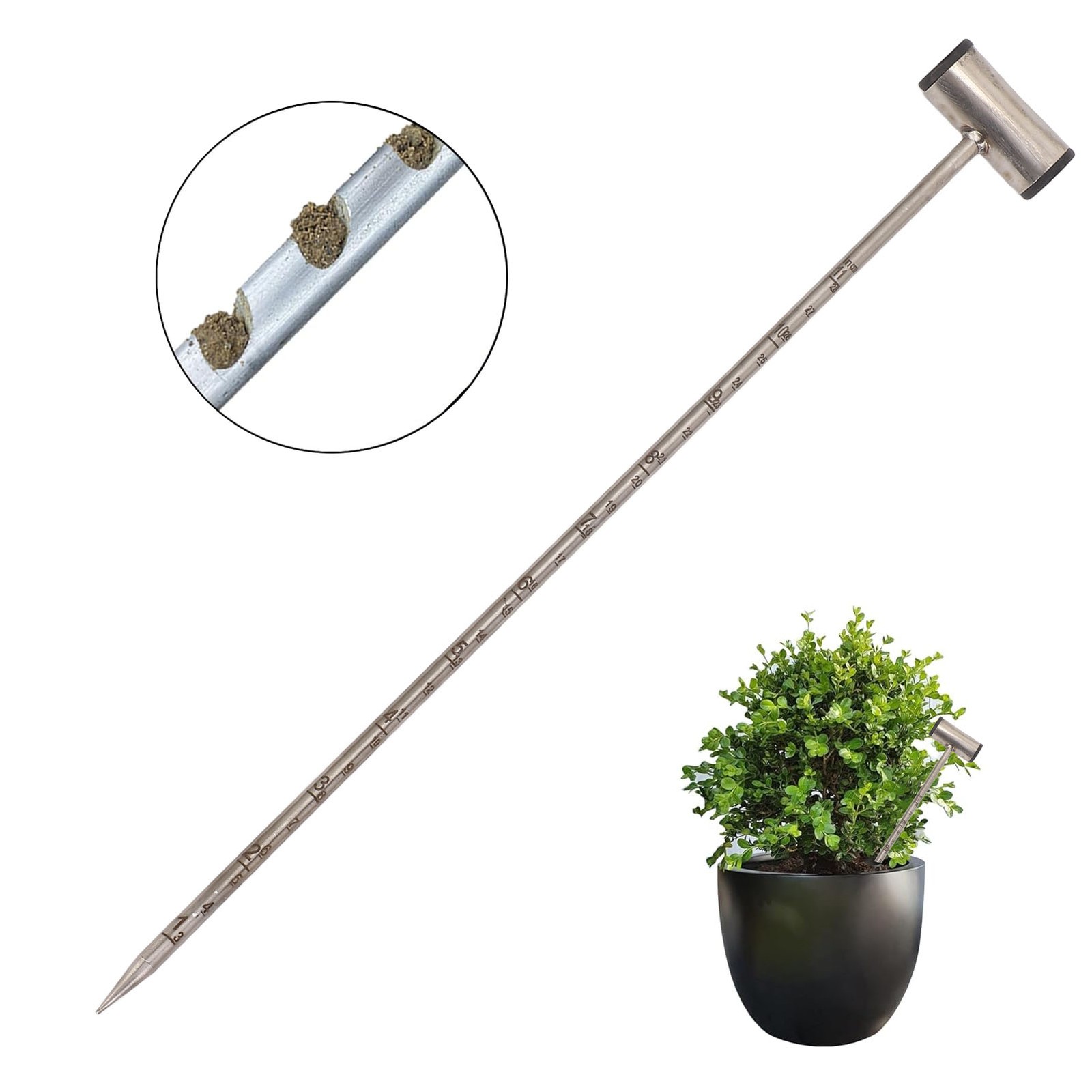 1-Premium Stainless Steel Soil Probe For Plant Cultivation QARU