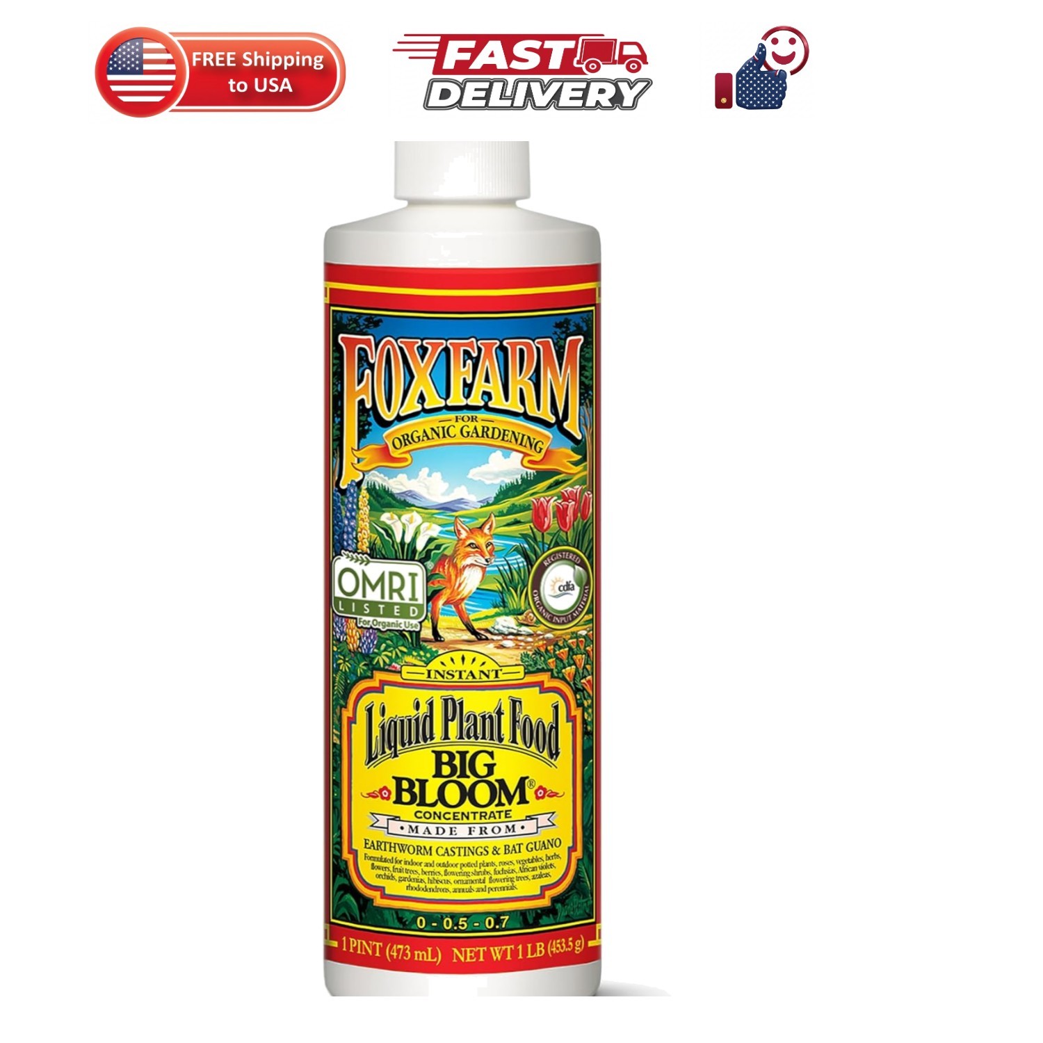 Fox Farm Big Bloom Liquid Plant Food – Organic Bloom Fertilizer for Flowering…