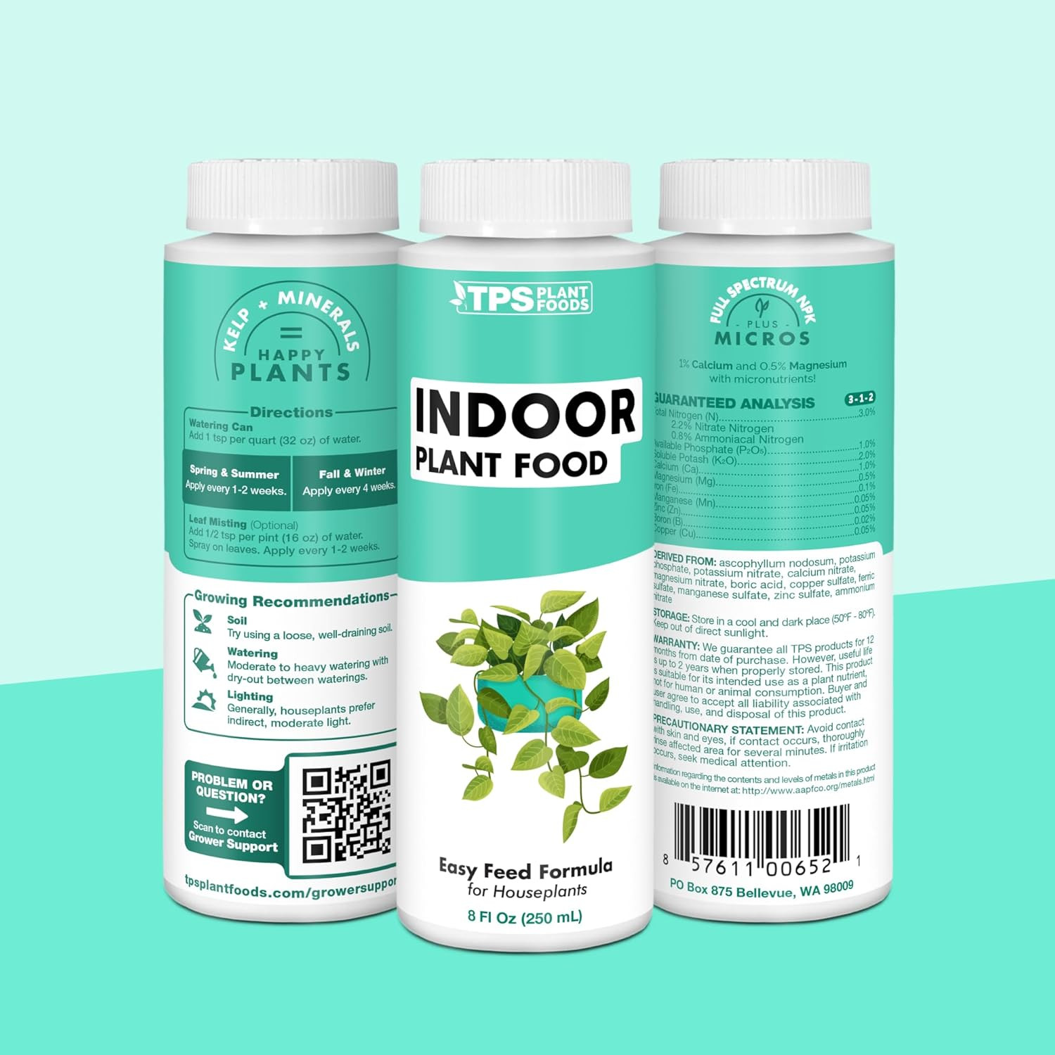 Indoor Plant Food – Liquid Fertilizer for Houseplants, New Growth, Greener Leave