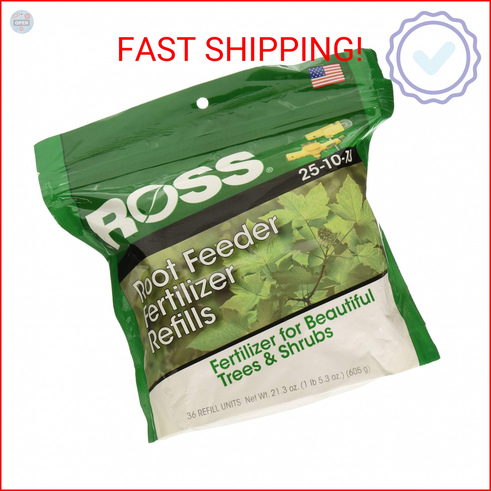 Ross 14636 Root Feeder Fertilizer Refills, Trees and Shrubs, 36 Count, 21 Ounces