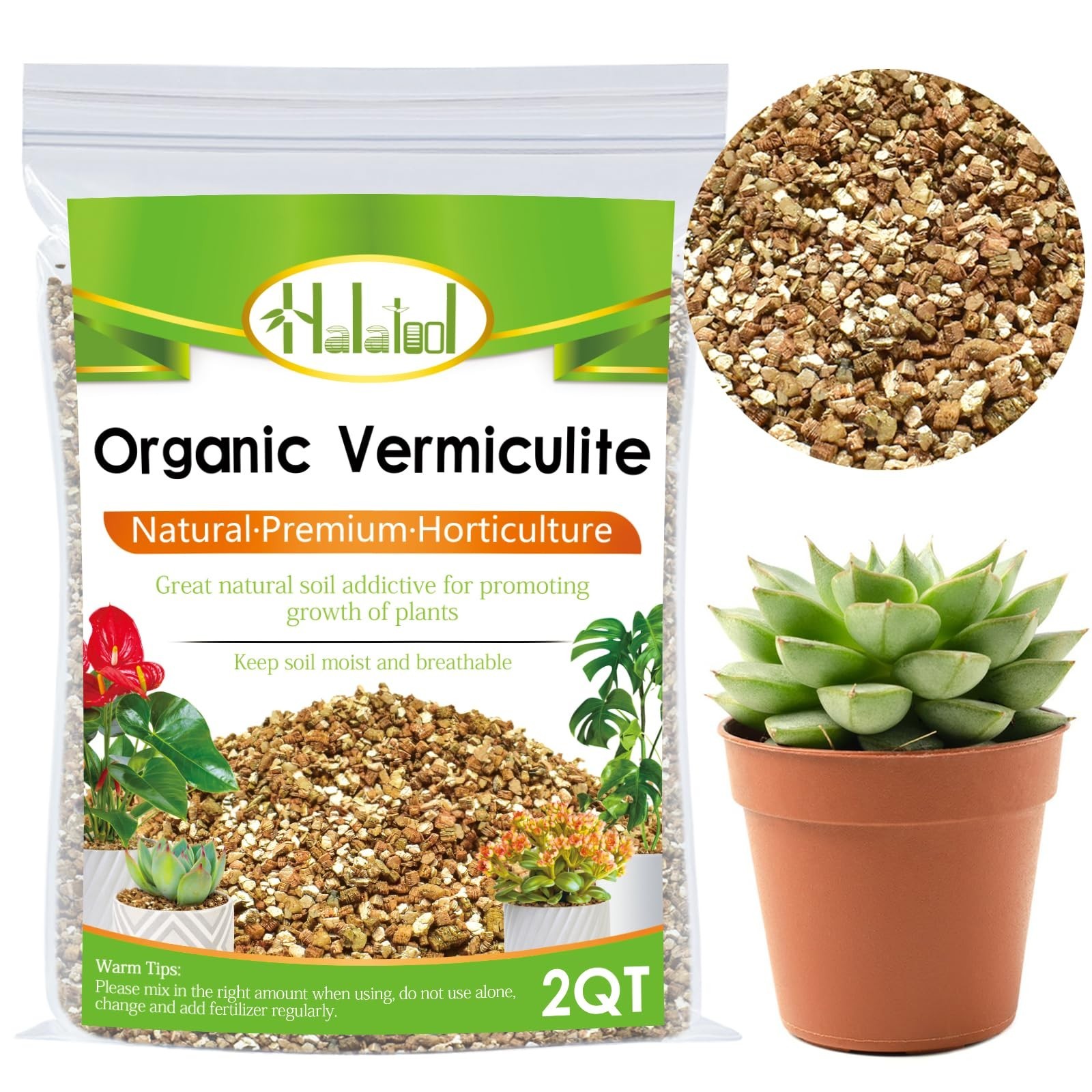 Halatool Soil Amendment 2QT Vermiculite for Plants Gardening Indoor Natural P…
