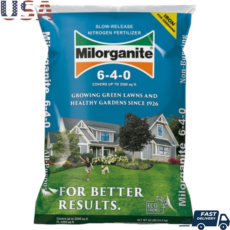 All Purpose Lawn Food 6-4-0 Fertilizer 32lb Slow Release Non-Burning Organic New