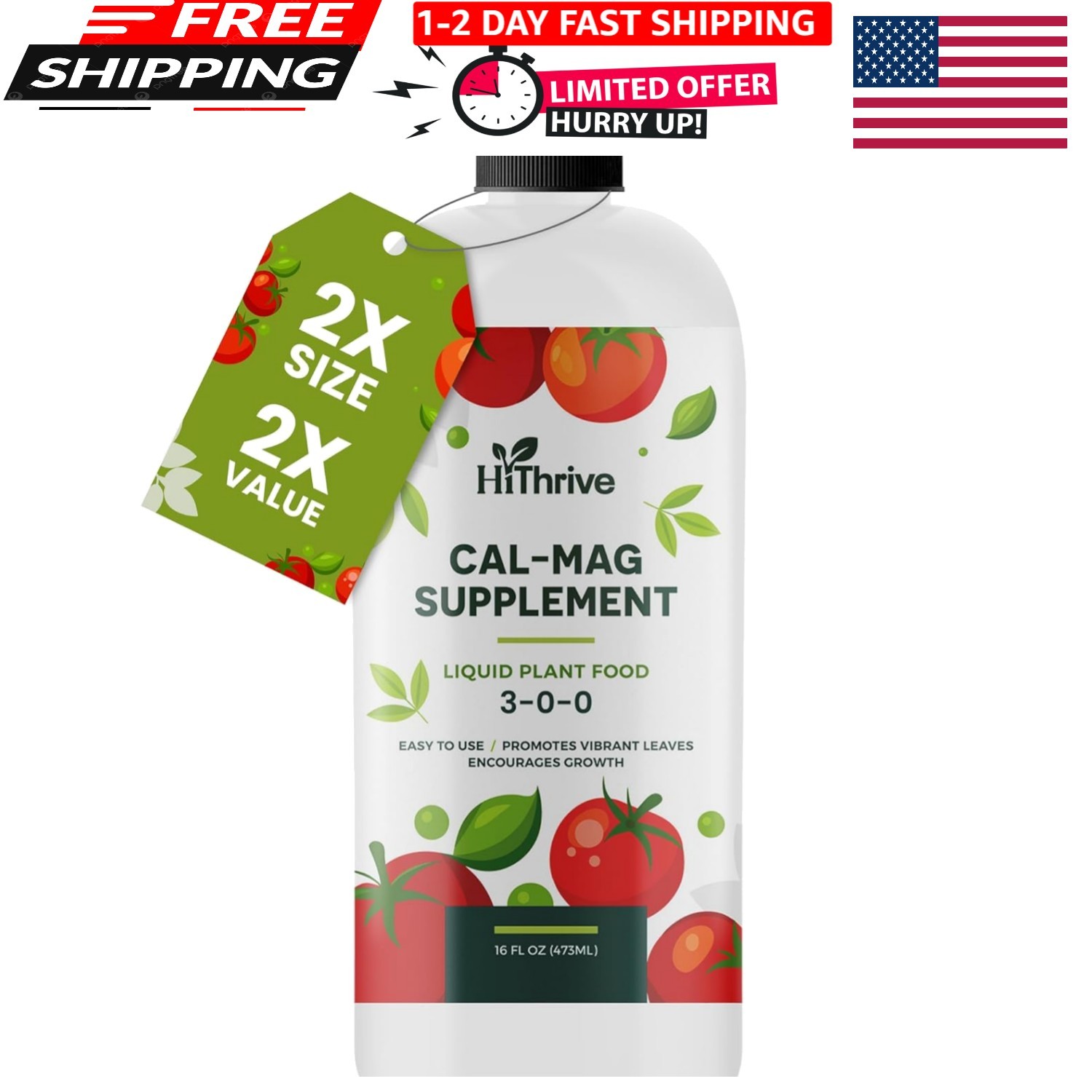 16oz Cal Mag for Plants – Makes 96 Gallons of Calmag for Plants Fertilizer, Liqu