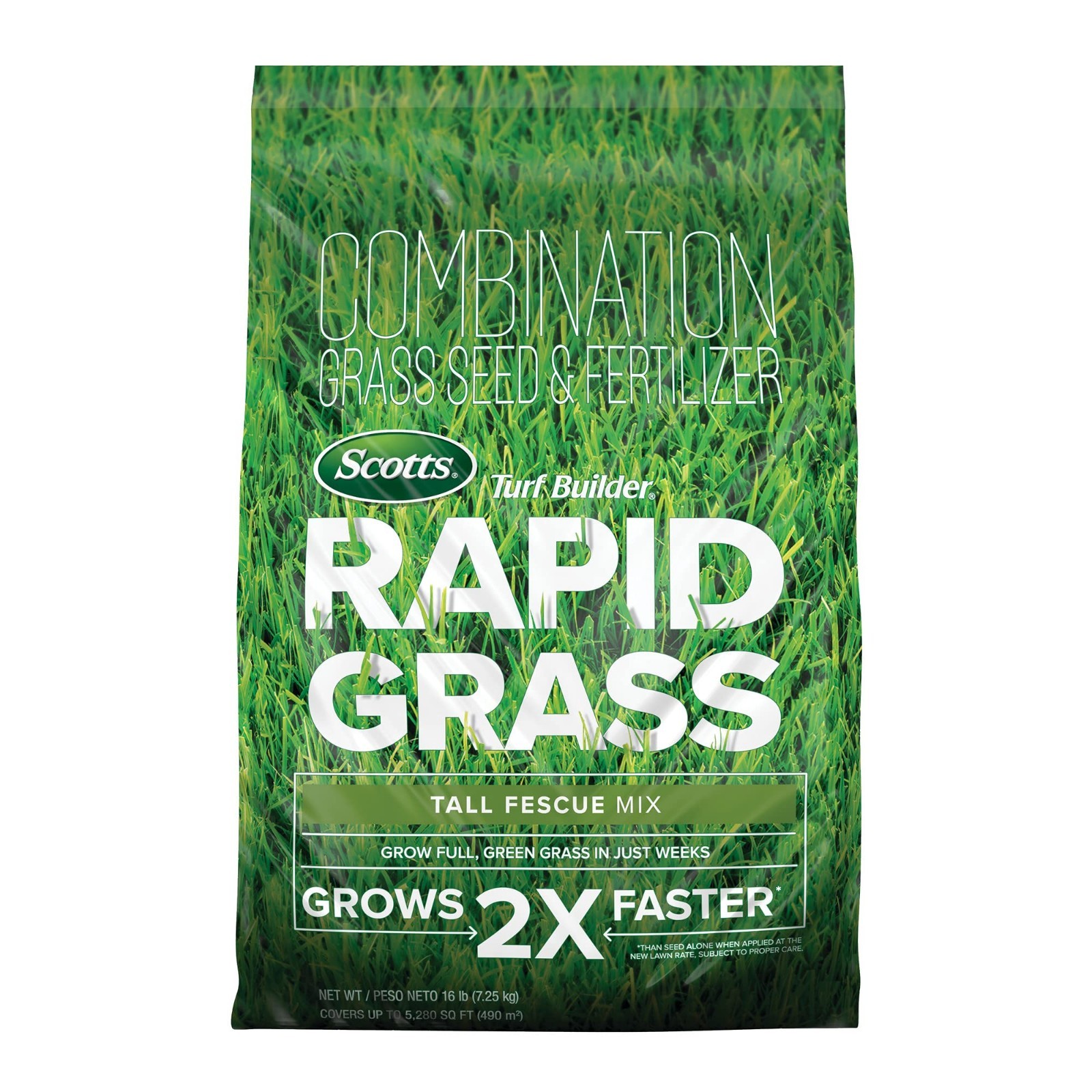 Rapid Grass Tall Fescue Seed & Fertilizer Mix – Fast-Growing Lawn Seed, 16 lbs