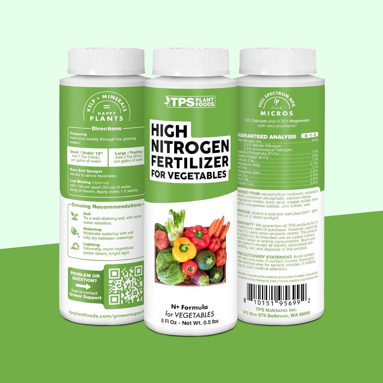 High Nitrogen Fertilizer for Vegetables – Liquid Plant Food for Vigorous Leaf…