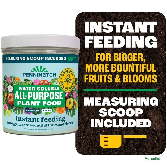Pennington Water Soluble All Purpose Plant Food 20-10-20 8/1.5Lb