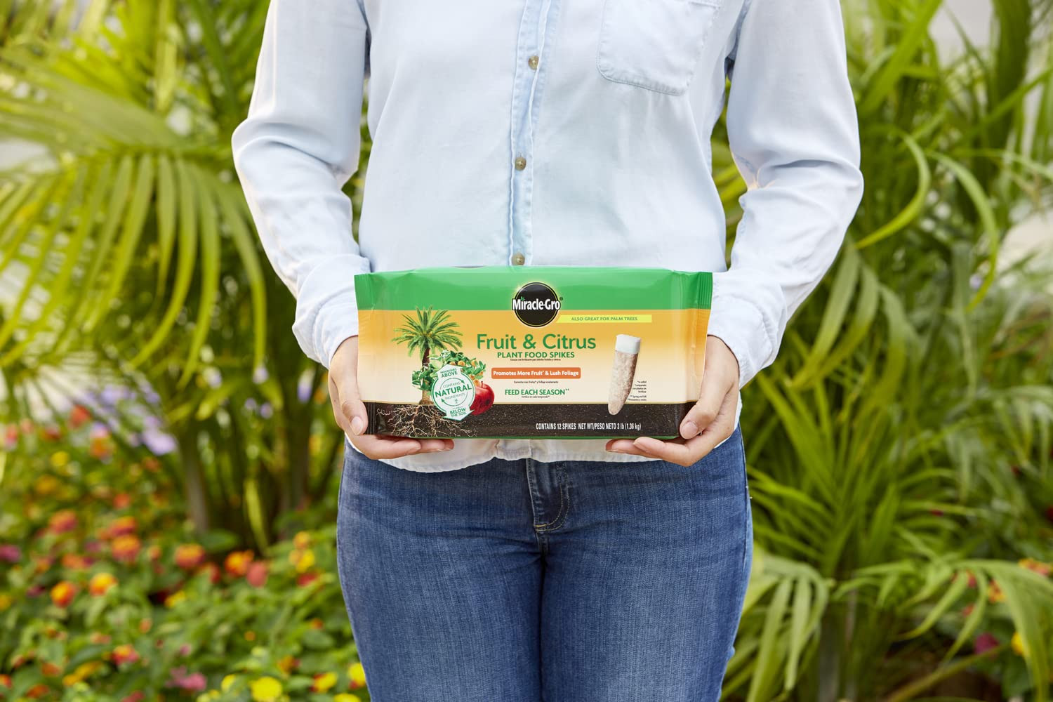 Miracle-Gro Fruit & Citrus Plant Food Spikes, 12 Spikes, 3 Lb. | 10-15-15 NPK