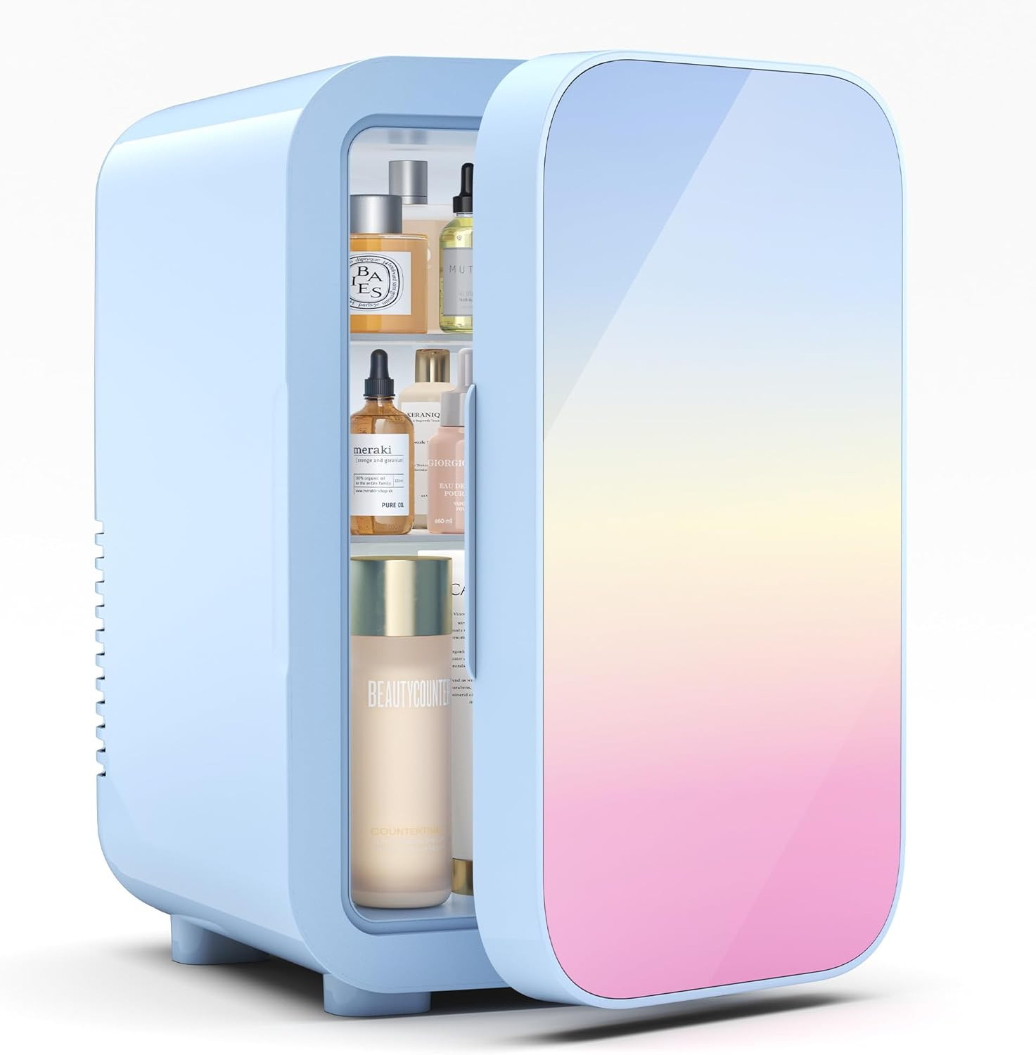 Mini Fridge, 6 Liter/8 Can Skincare Fridge, 110V AC/DC Portable Thermoelectric C