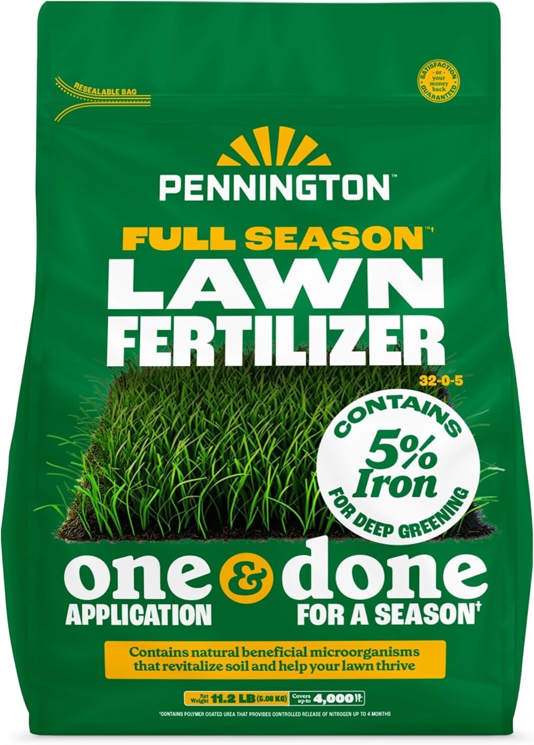 Revitalize Your Lawn: Full Season Fertilizer 32-0-5, 11.2 lb for Deep Greening
