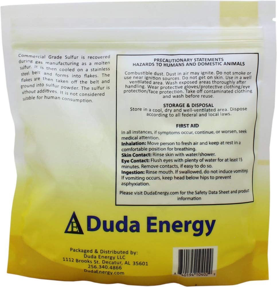 Elemental Yellow Sulfur Powder – 16 Ounce for Soil Treatment (Not for Human Use)