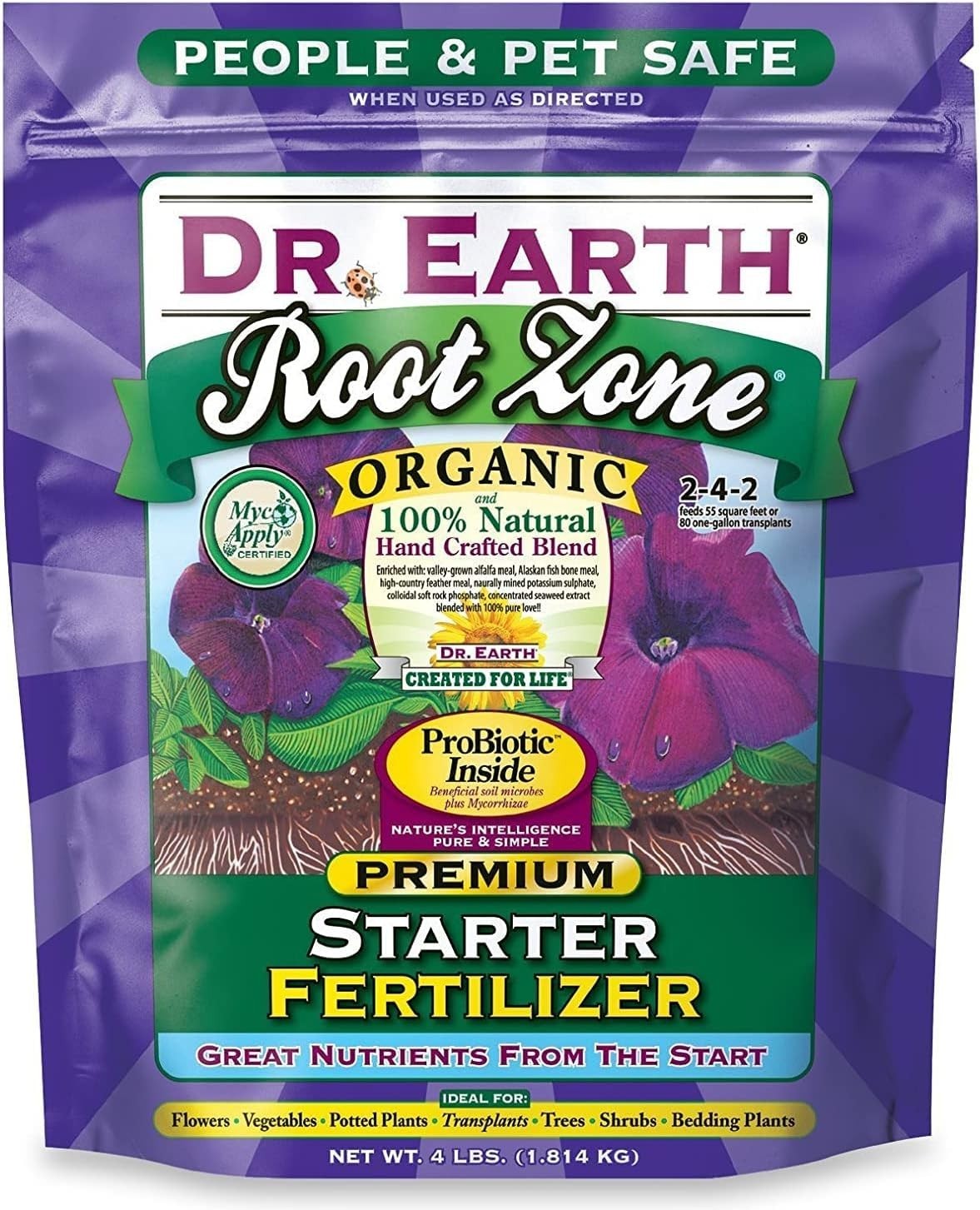 Organic 2 Starter & Transplant Fertilizer, 4-Pound – Safe for All Plants