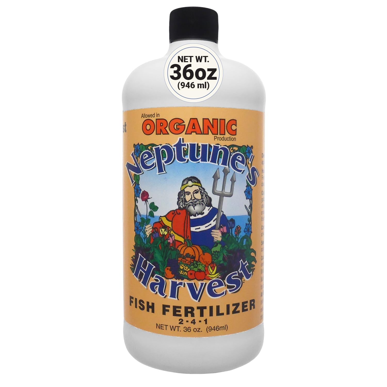 Organic Fish Fertilizer 2-4-1 – Liquid Plant Food for Vegetables, Flowers, Trees