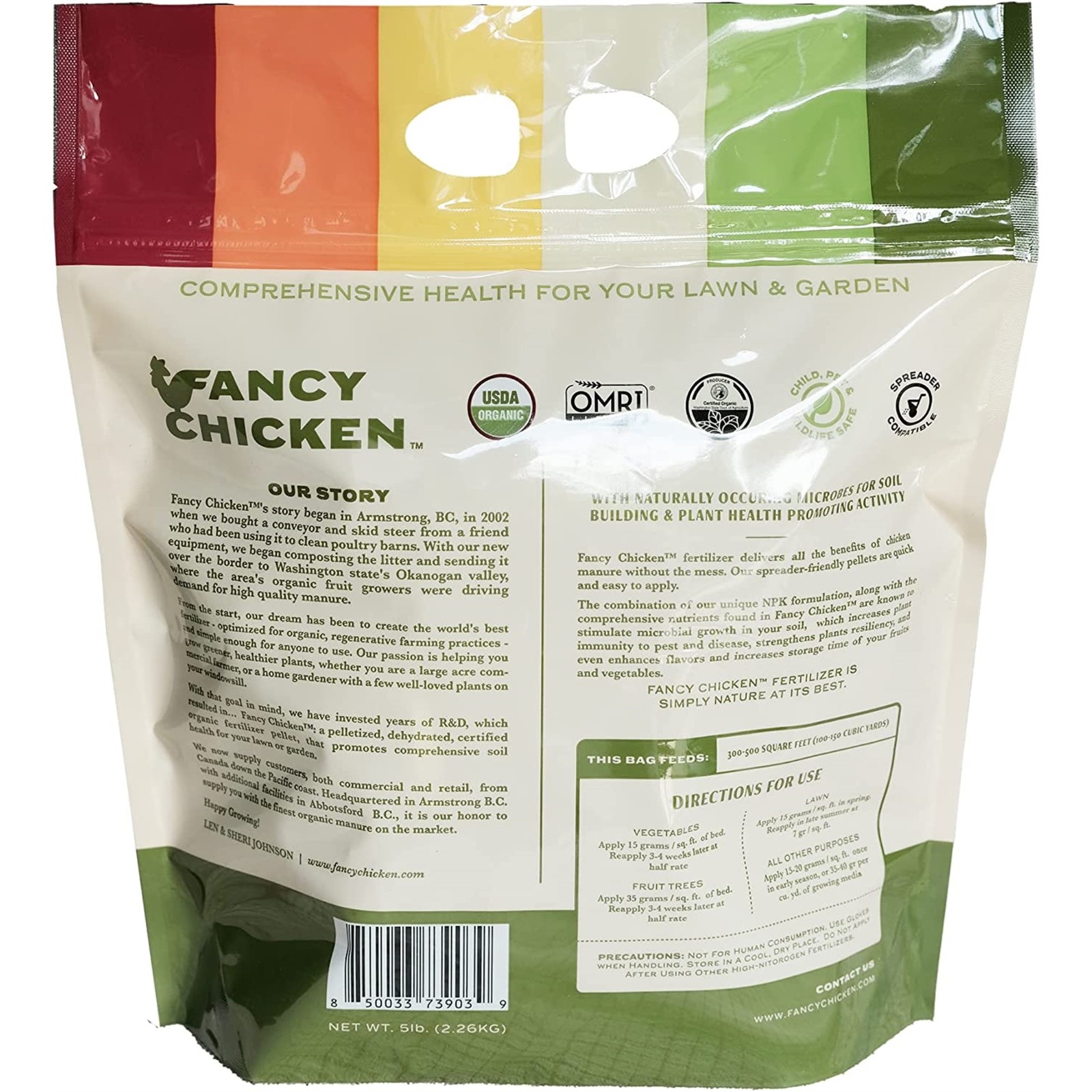 Fancy Chicken All-Purpose Pelleted Manure Plant Food for Lawn and Garden, 5lbs