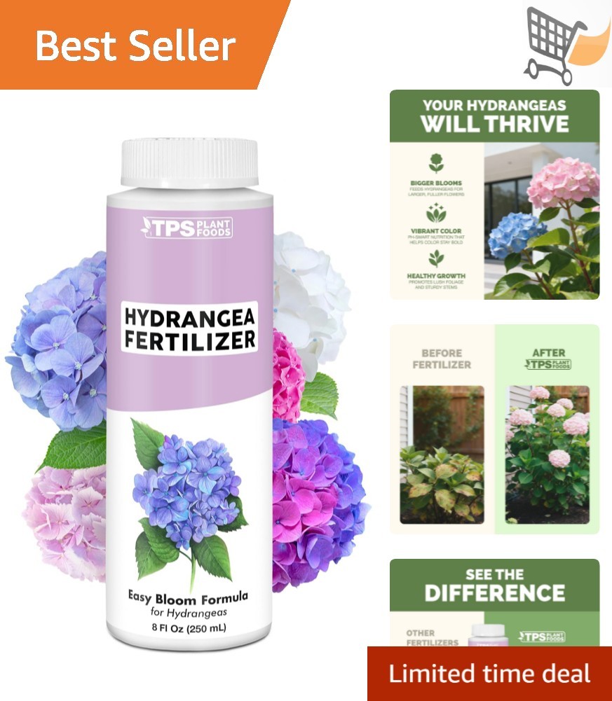 Hydrangea Fertilizer Liquid Plant Food 8 oz Supports Blooms & Roots