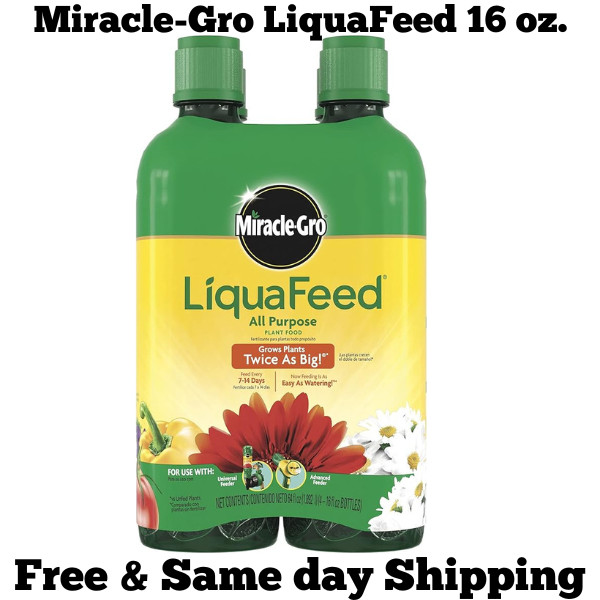 Miracle-Gro Liquafeed All Purpose Plant Food, 4-Pack Refills, 16oz fast shipping