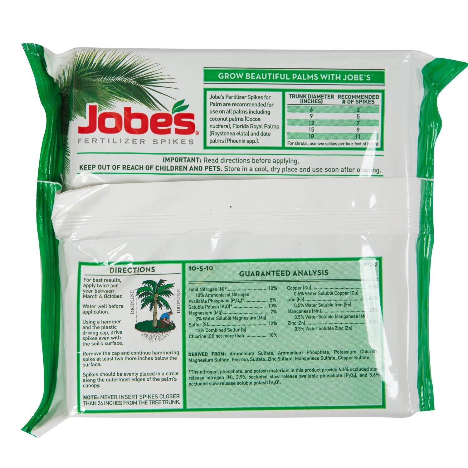 Jobe’s Palm Plant Food Fertilizer Spikes 10 5 10 with Micronutrients 5 Count