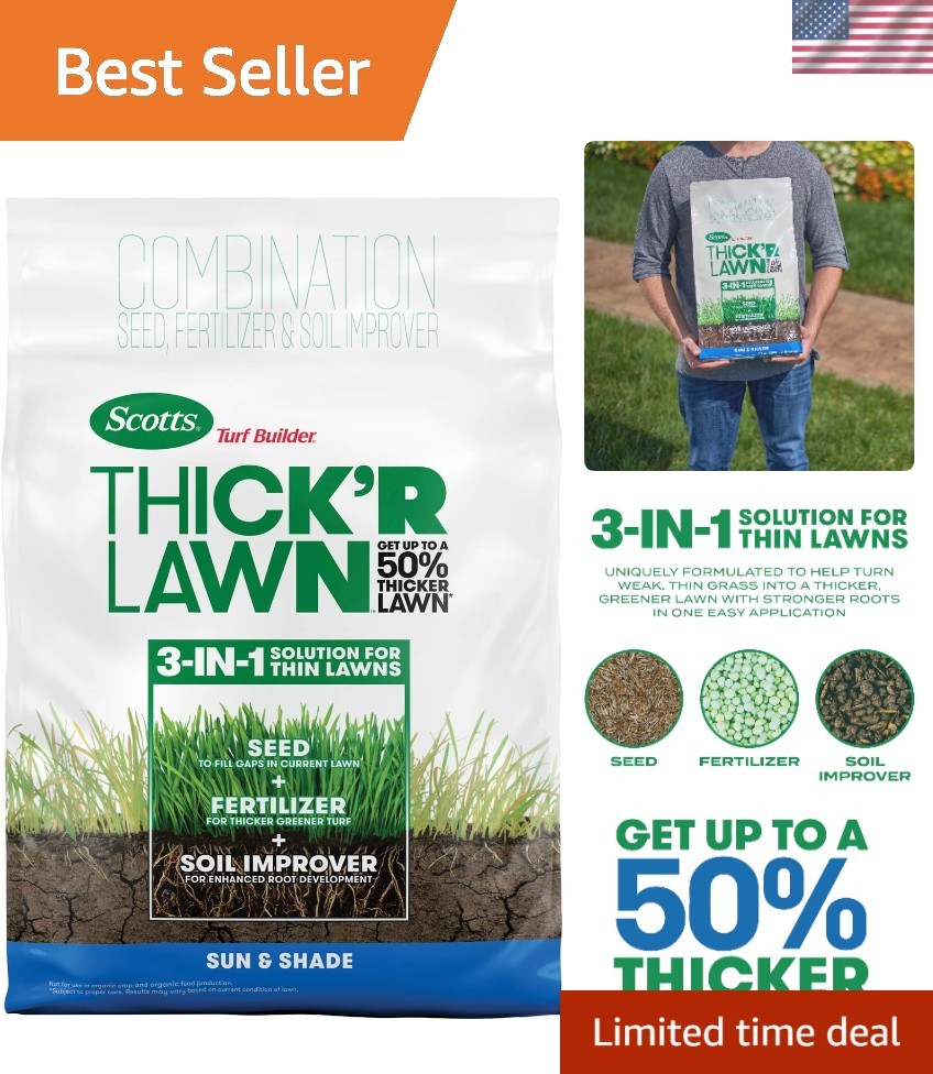 Revitalize Your Lawn with Turf Builder Thick’R Sun & Shade, 12 lb for 1200 sq ft