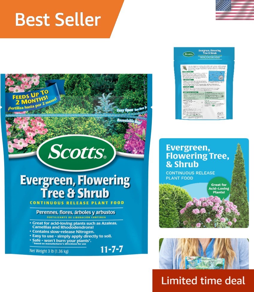 Continuous Release Plant Food for Evergreens & Flowering Shrubs – 3 lbs