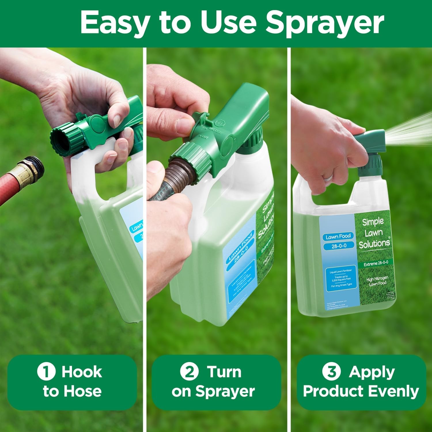 High Nitrogen Liquid Lawn Fertilizer 28-0-0 – Concentrated Grass Food Spray 32oz