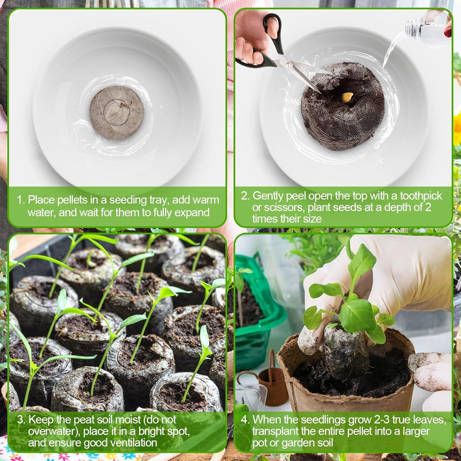 100 Pcs 30Mm Peat Pellets Seed Starter Soil Pods- Seedling Soil Block Peat Pods