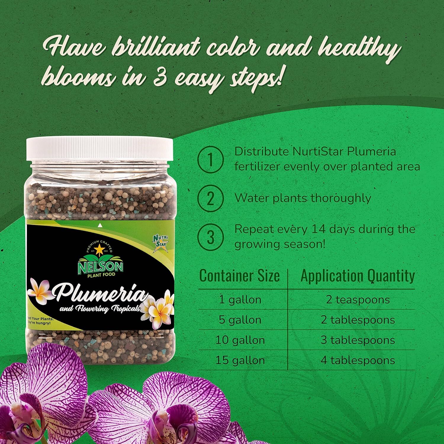 Nelson Plumeria Plant Food 5-30-5 Tropical Fertilizer For Blooms 4 Lb Granular