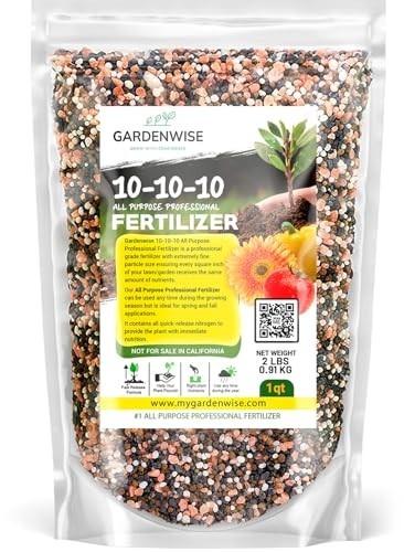 All-Purpose 10-10-10 Slow Release Granular Fertilizer for Vegetables, Flowers &