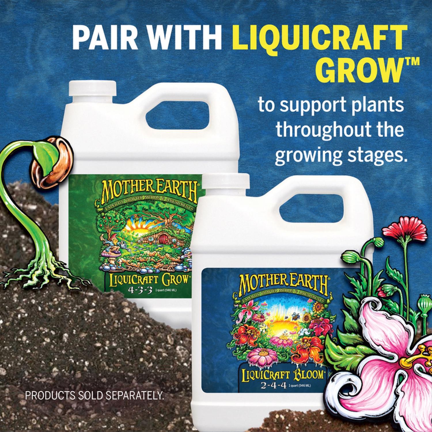 Mother Earth HGC733936 LiquiCraft Grow 2-4-4 Hydroponic Plant Nutrients 1 qt.